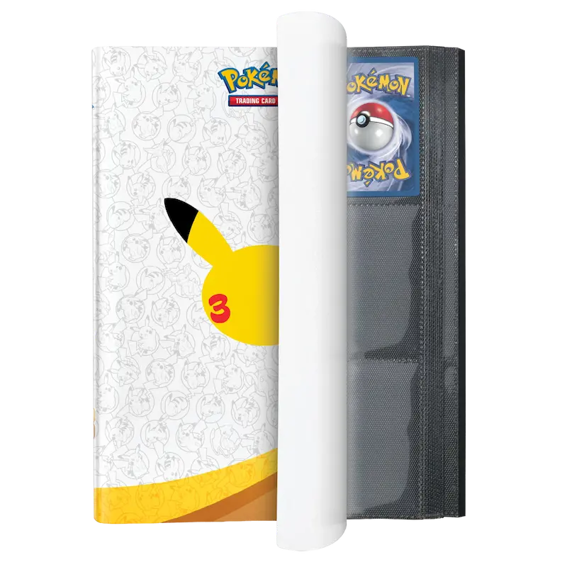 Pokémon TCG 30th Celebration binder opened to show 9-pocket pages