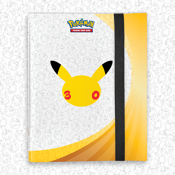 Pokémon TCG 30th Celebration yellow 9-pocket binder and five booster packs