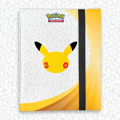 Pokémon TCG 30th Celebration yellow 9-pocket binder and five booster packs