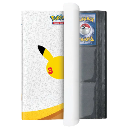 Pokémon TCG 30th Celebration binder opened to show 9-pocket pages