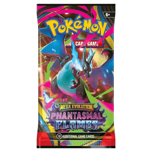 Pokémon TCG: Mega Evolution—Phantasmal Flames Booster Pack (10 Cards) – Random Pack Art