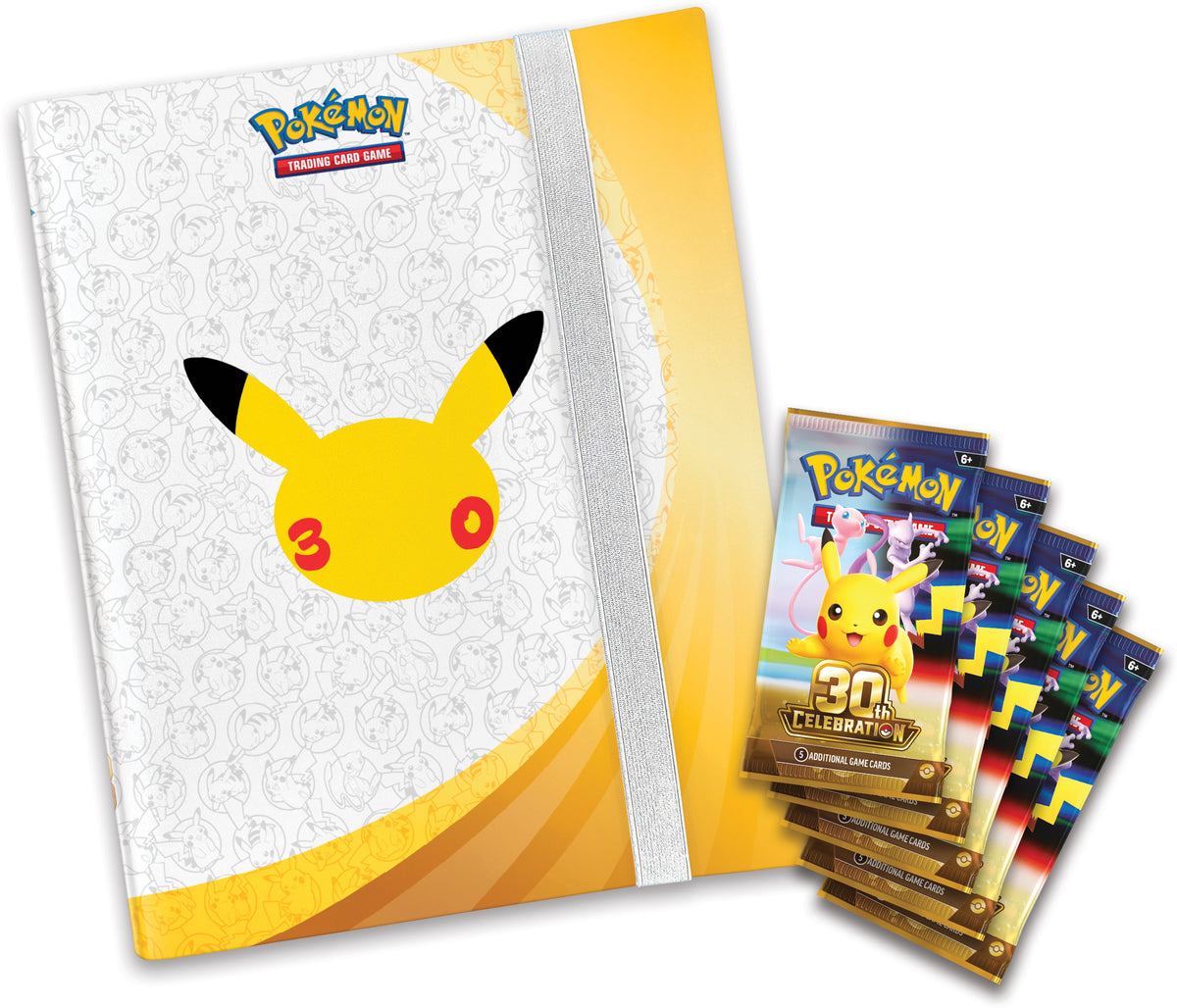 Pokémon TCG 30th Celebration Binder Collection with binder and five booster packs